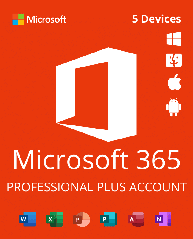 Microsoft 365 Professional Plus Account – 5 Devices – 1 Year Subscription